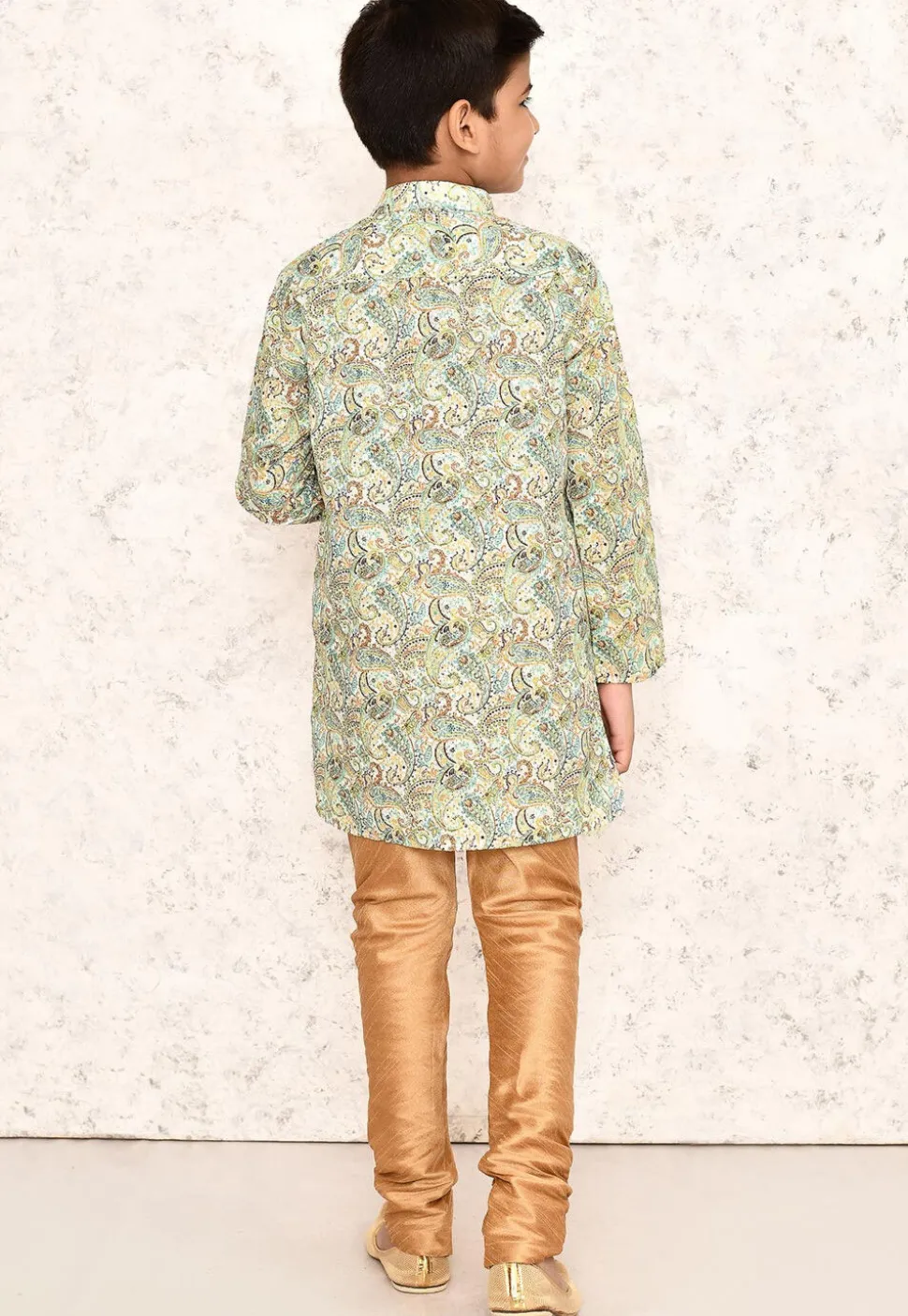 Printed Cotton Kurta Set in White