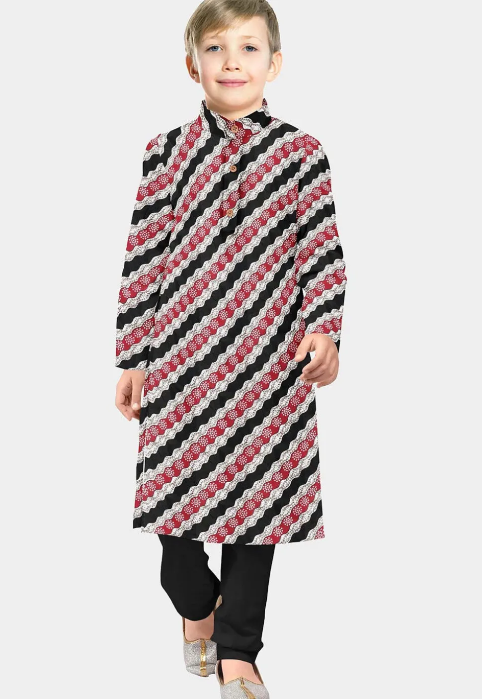 Printed Cotton Kurta Set in Multicolor