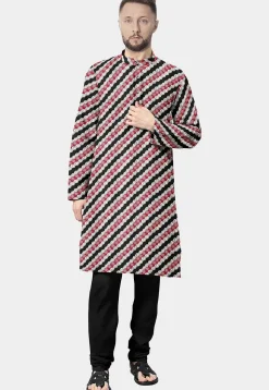 Printed Cotton Kurta Set in Multicolor