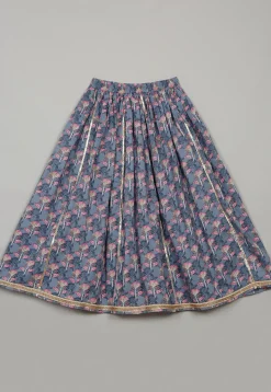 Printed Cotton Lehenga in Grey