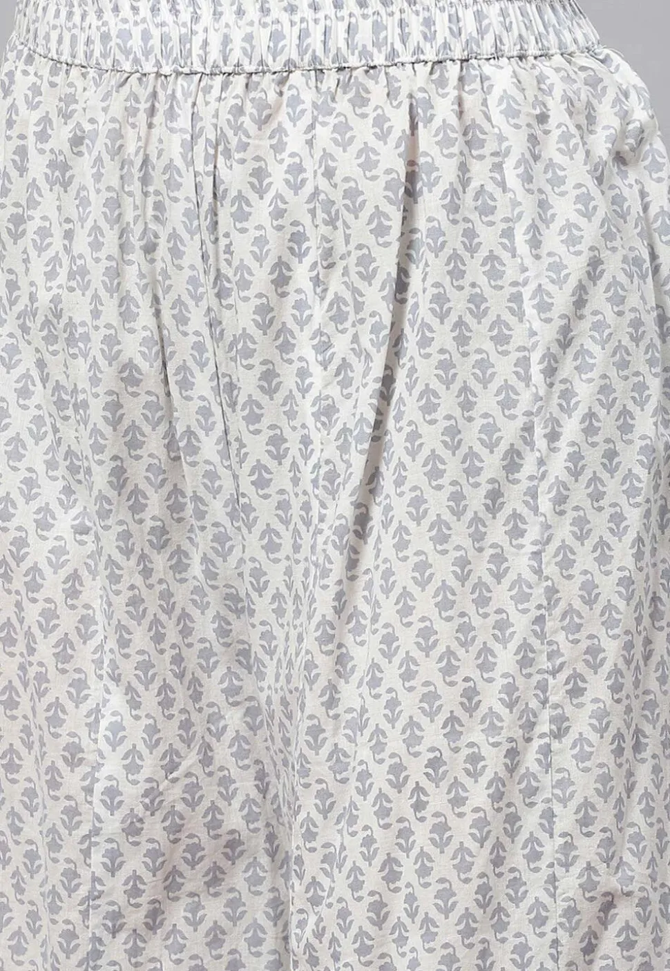 Printed Cotton Pakistani Suit in White