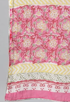 Printed Cotton Pakistani Suit in Pink