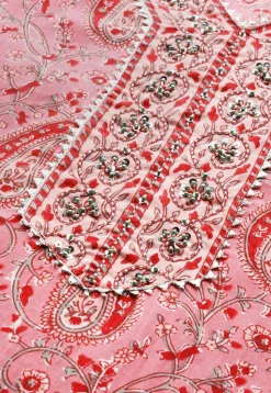 Printed Cotton Pakistani Suit in Coral Pink