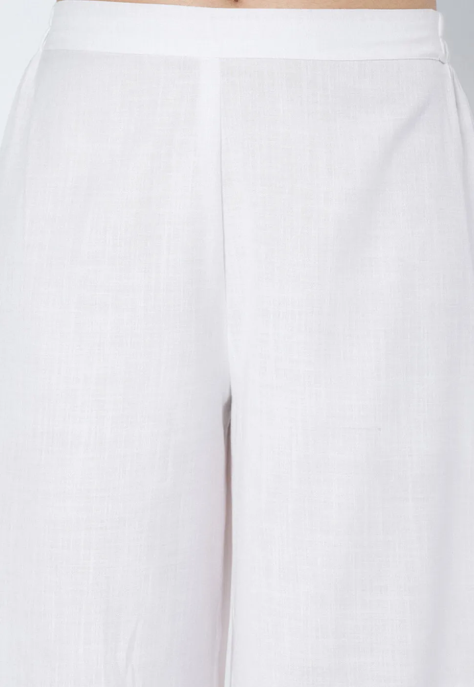 Printed Cotton Palazzo in White