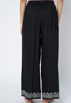 Printed Cotton Palazzo in Black