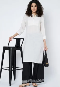 Printed Cotton Palazzo in Black