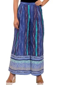 Printed Cotton Palazzo in Blue