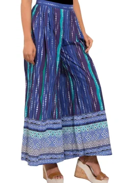 Printed Cotton Palazzo in Blue