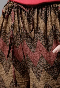 Printed Cotton Pant in Brown