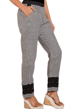 Printed Cotton Pant in White and Black