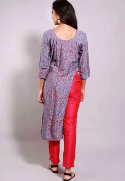 Printed Cotton Silk Pakistani Suit in Grey