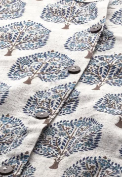 Printed Cotton Straight Kurta in Off White