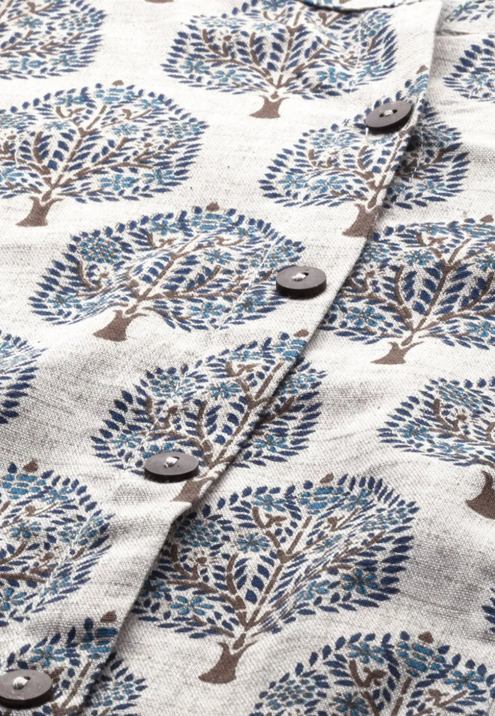 Printed Cotton Straight Kurta in Off White