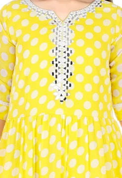 Printed Georgette Gown in Yellow