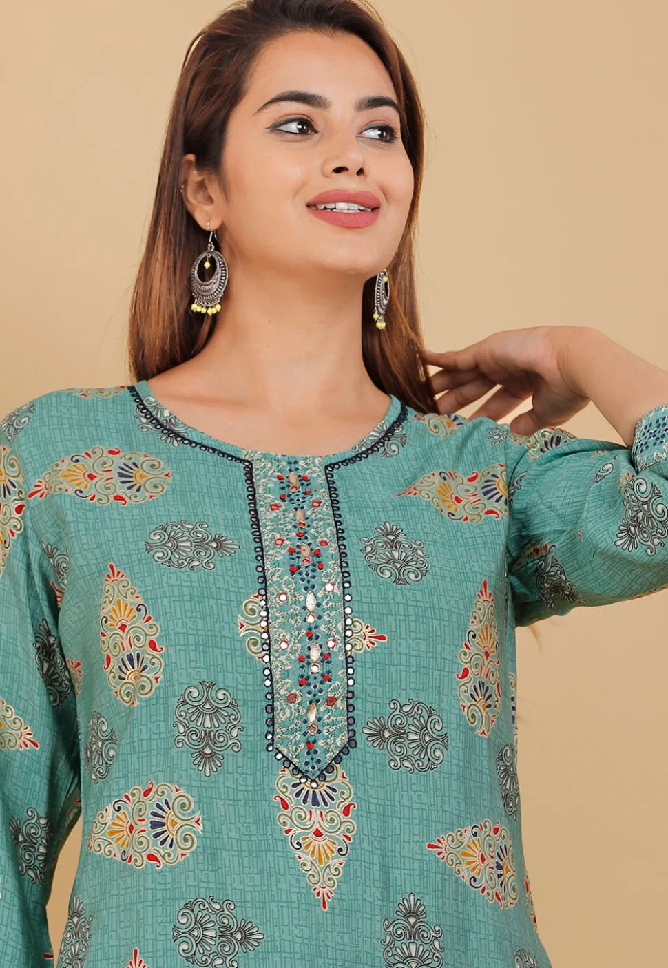 Printed Georgette Pakistani Suit in Light Blue