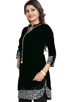 Printed Georgette Tunic in Black