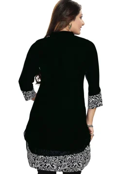Printed Georgette Tunic in Black