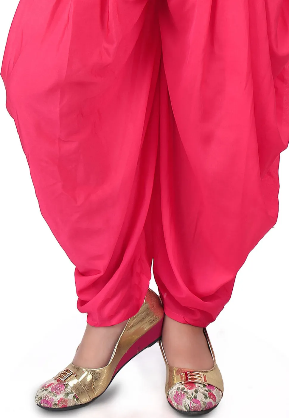 Printed Net and Bhagalpuri Silk Top Set in Pink and Beige