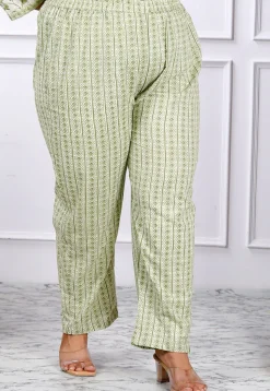 Printed Pure Cotton Aline Suit in Off White