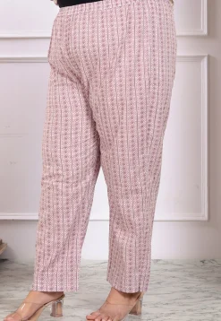 Printed Pure Cotton Aline Suit in Off White
