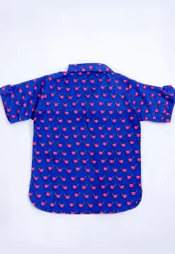 Printed Pure Cotton Kurta Set in Royal Blue