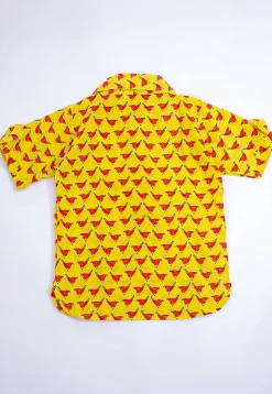 Printed Pure Cotton Kurta Set in Yellow
