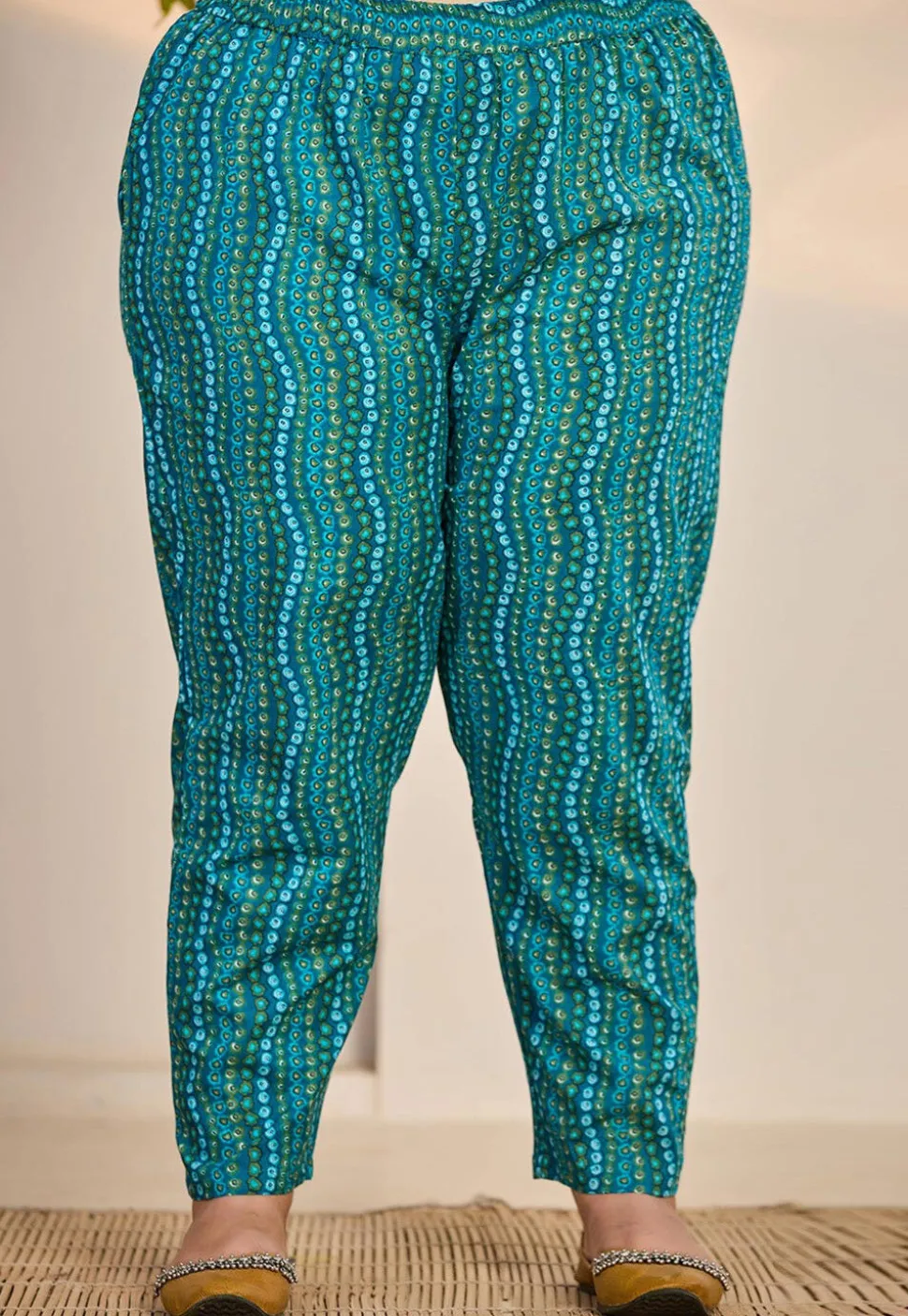 Printed Pure Cotton Pakistani Suit in Turquoise