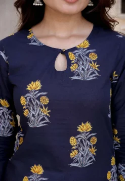 Printed Pure Cotton Pakistani Suit in Blue