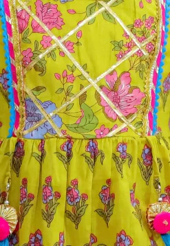 Printed Pure Cotton Pakistani Suit in Yellow