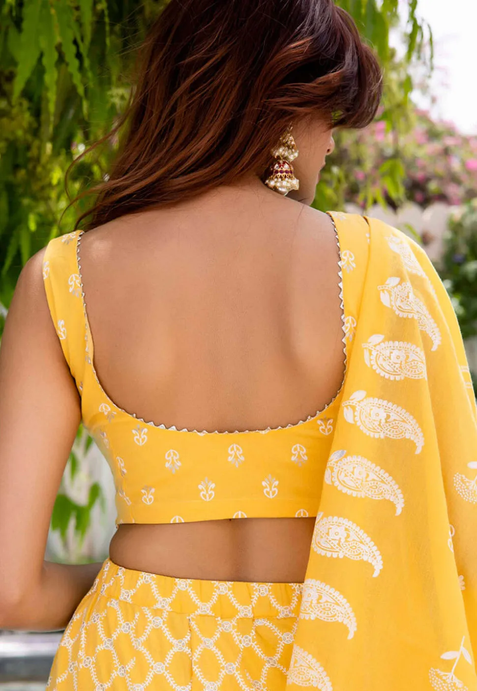 Printed Pure Cotton Pakistani Suit in Yellow