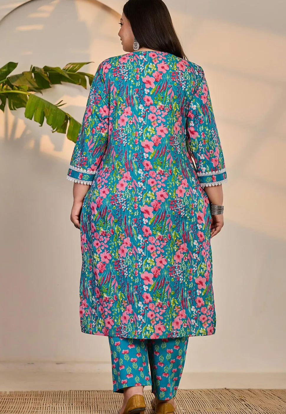 Printed Pure Cotton Pakistani Suit in Blue