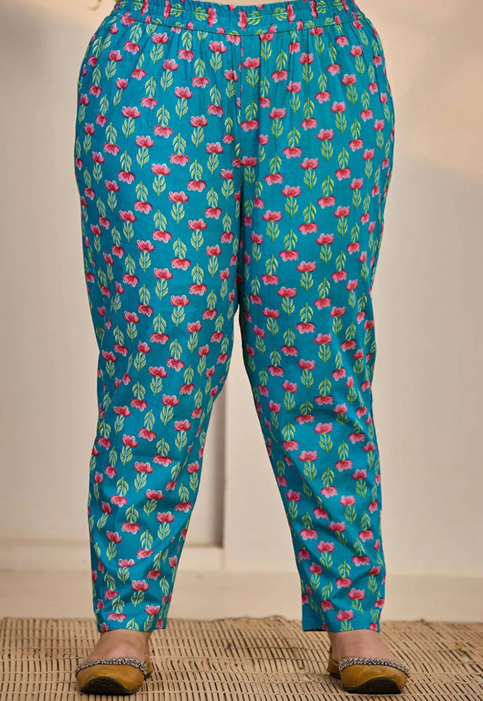 Printed Pure Cotton Pakistani Suit in Blue