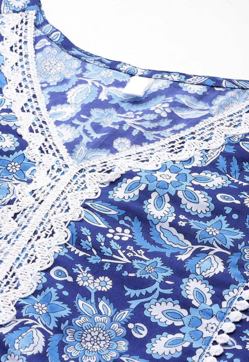 Printed Pure Cotton Pakistani Suit in Blue