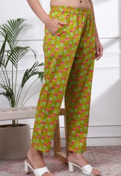 Printed Pure Cotton Pakistani Suit in Green