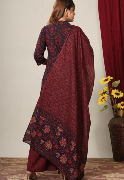 Printed Pure Cotton Pakistani Suit in Black