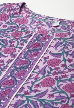 Printed Pure Cotton Pakistani Suit in Light Purple