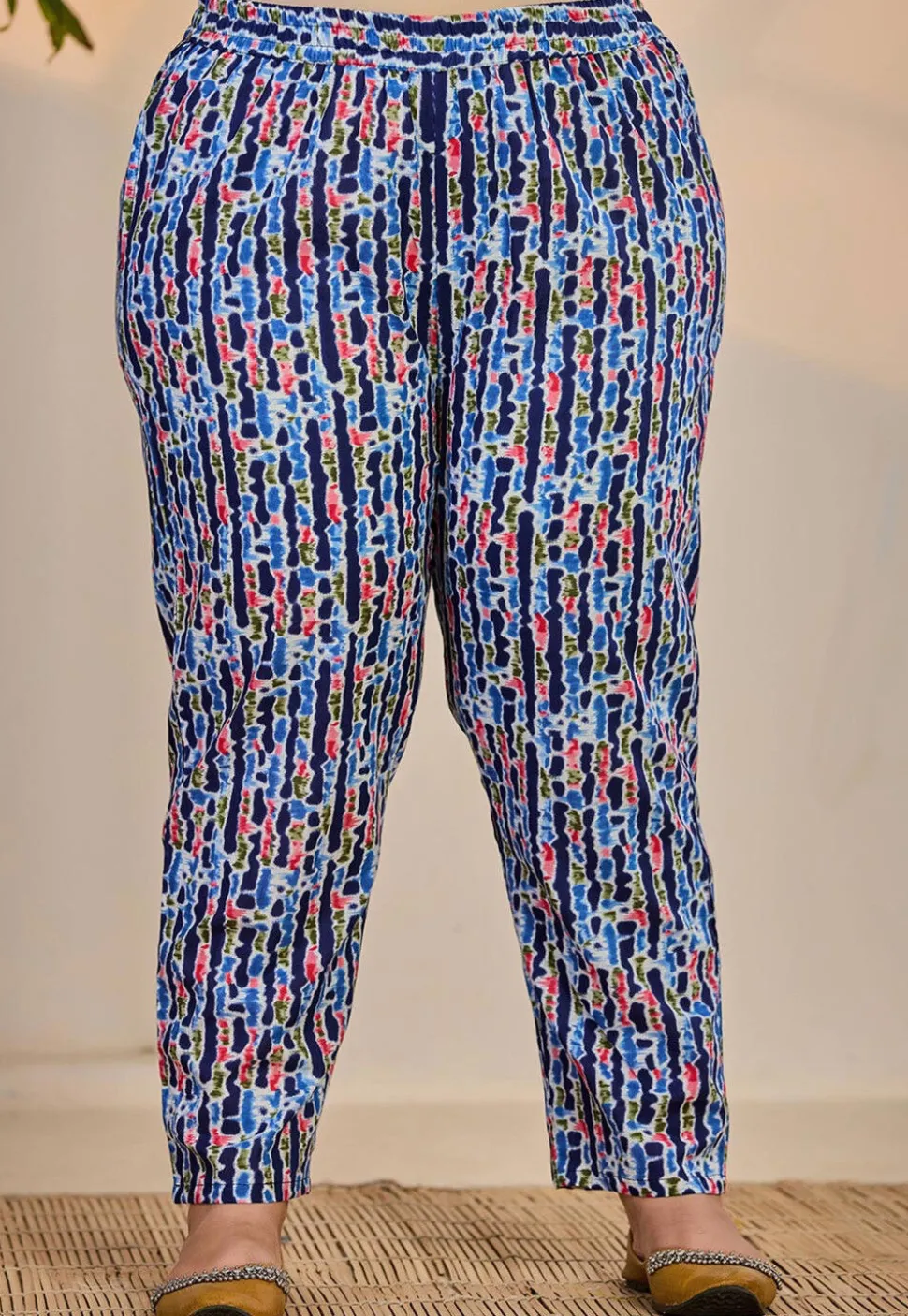 Printed Pure Cotton Pakistani Suit in Navy Blue