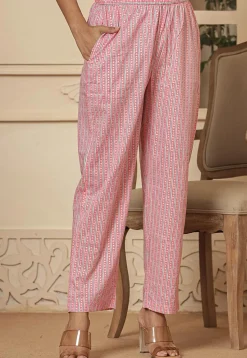 Printed Pure Cotton Pakistani Suit in Off White