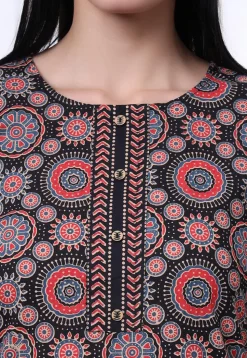 Printed Pure Cotton Pakistani Suit in Black