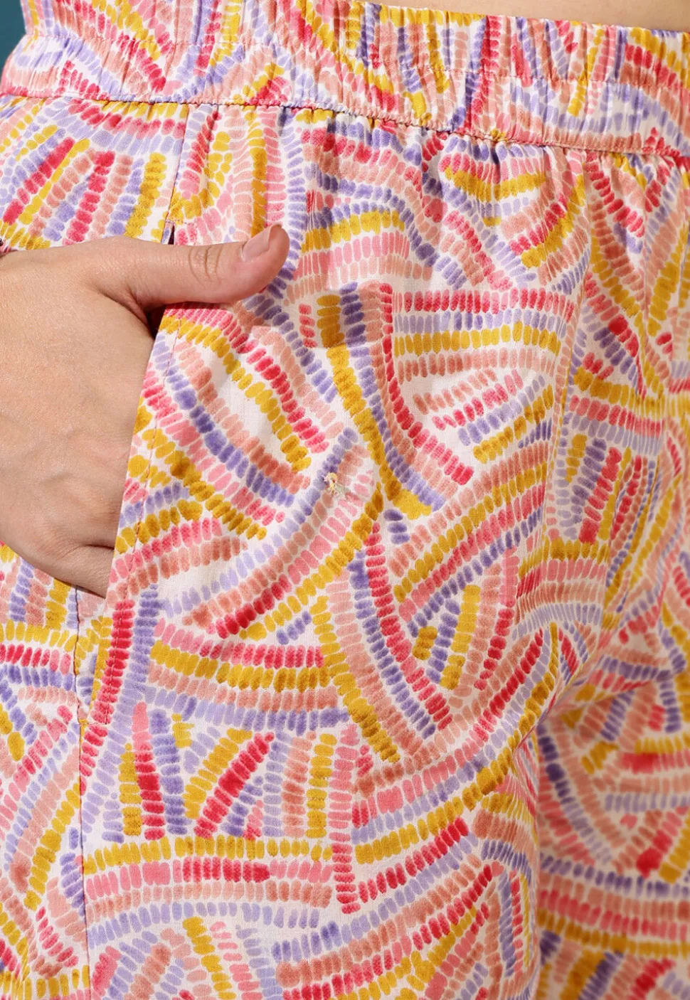 Printed Pure Cotton Pakistani Suit in Peach