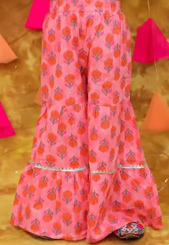 Printed Pure Cotton Pakistani Suit in Pink