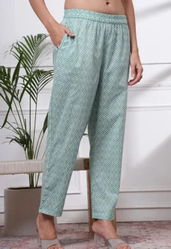 Printed Pure Cotton Pakistani Suit in Light Green