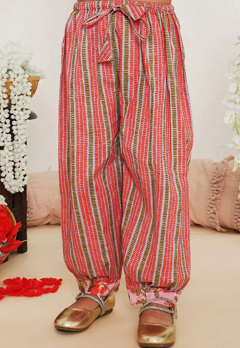 Printed Pure Cotton Punjabi Suit in Light Pink