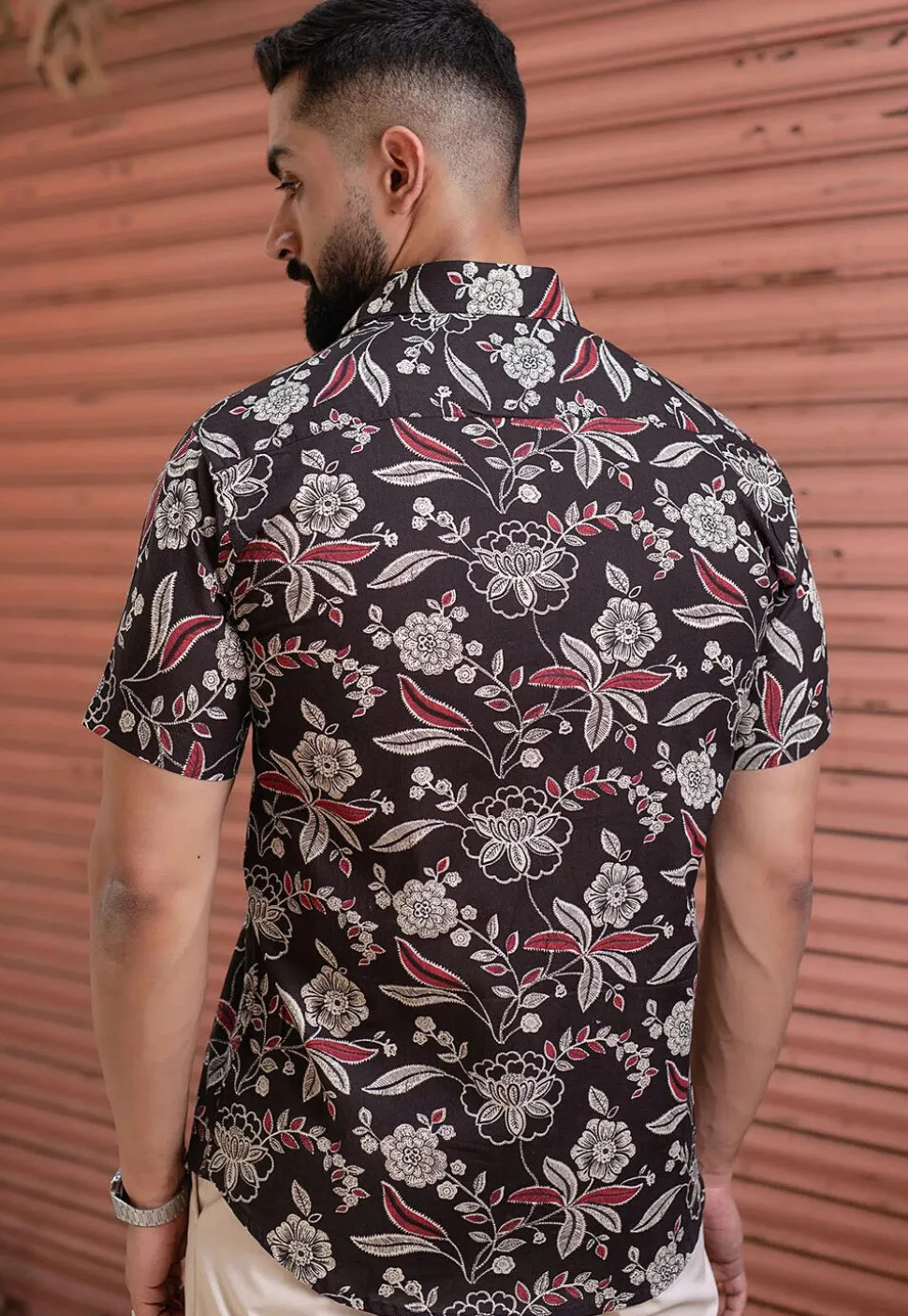Printed Pure Cotton Shirt in Black