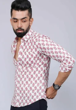 Printed Pure Cotton Shirt in White