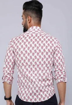 Printed Pure Cotton Shirt in White