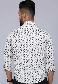 Printed Pure Cotton Shirt in White