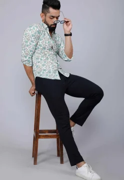 Printed Pure Cotton Shirt in White