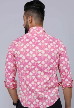 Printed Pure Cotton Shirt in Pink