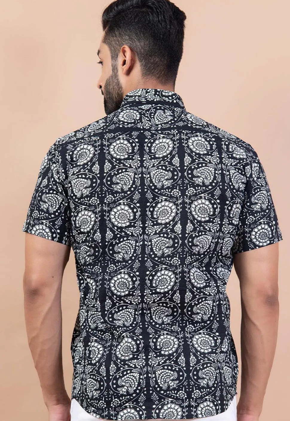 Printed Pure Cotton Shirt in Black